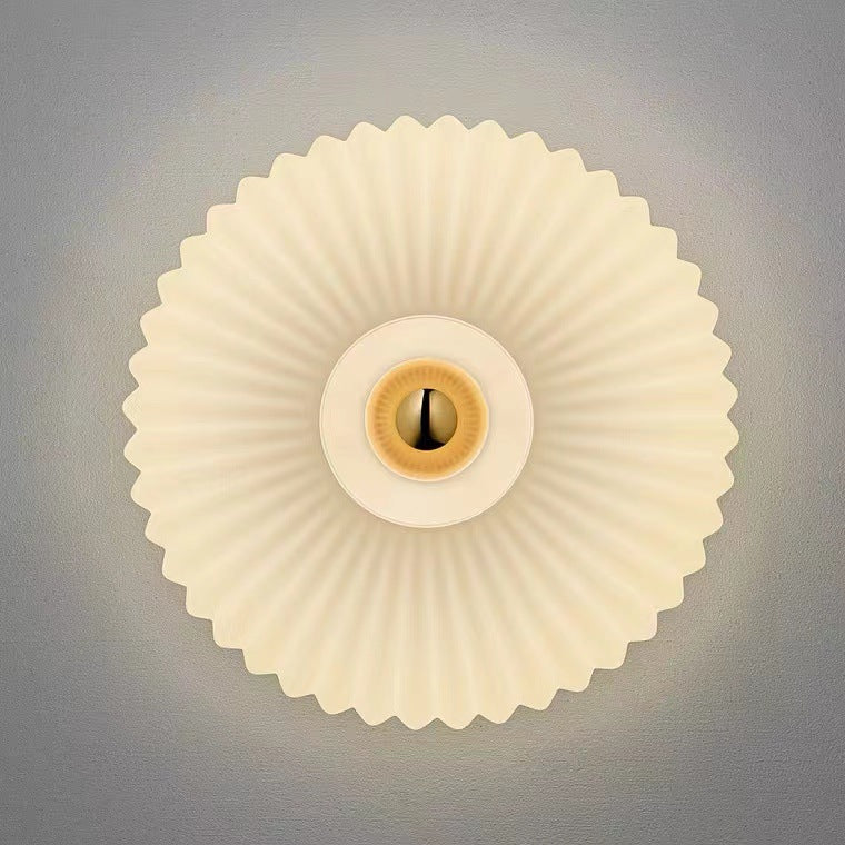 Vintage Ribbed Glass Wall Sconce
