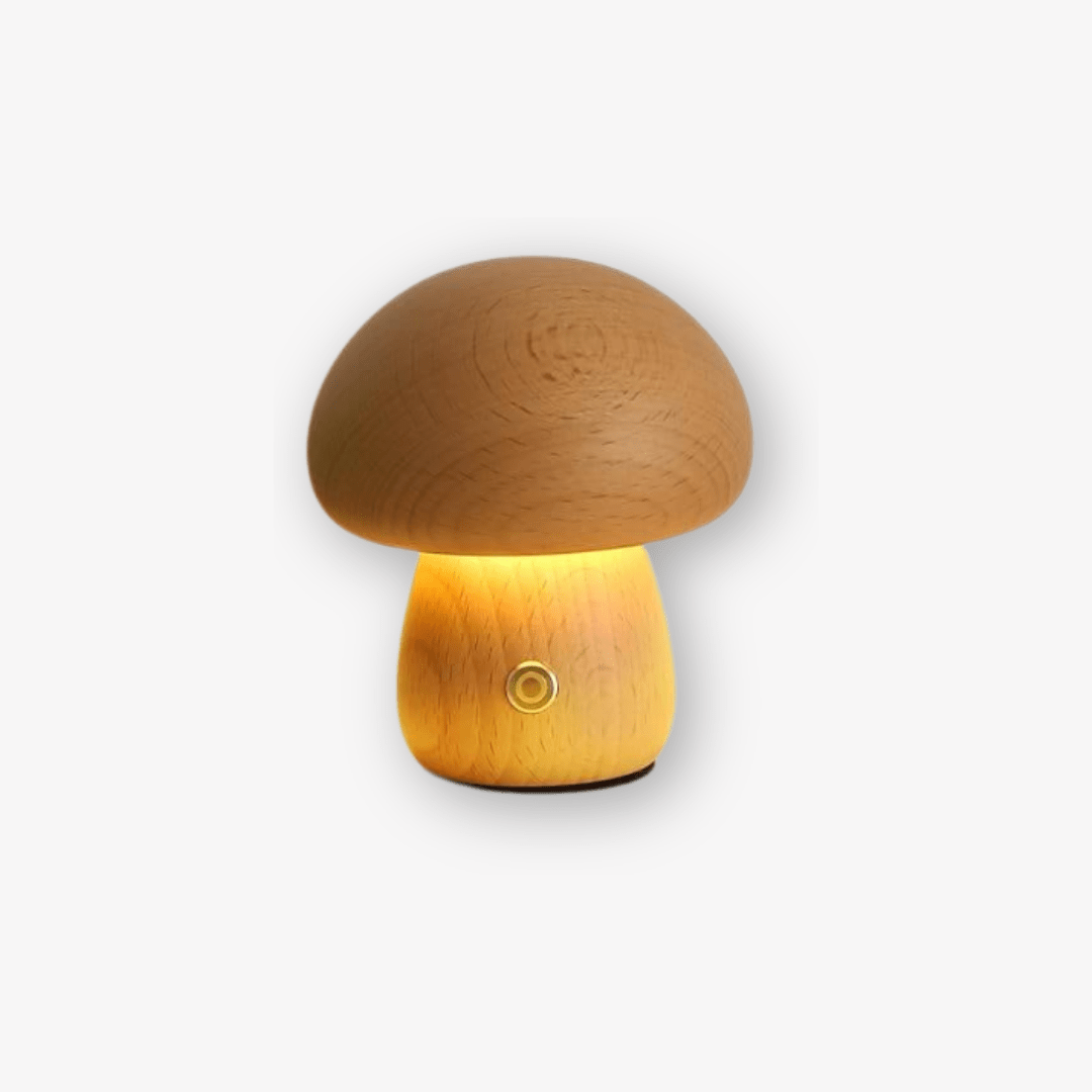 Portobello Wooden Mushroom Lamp