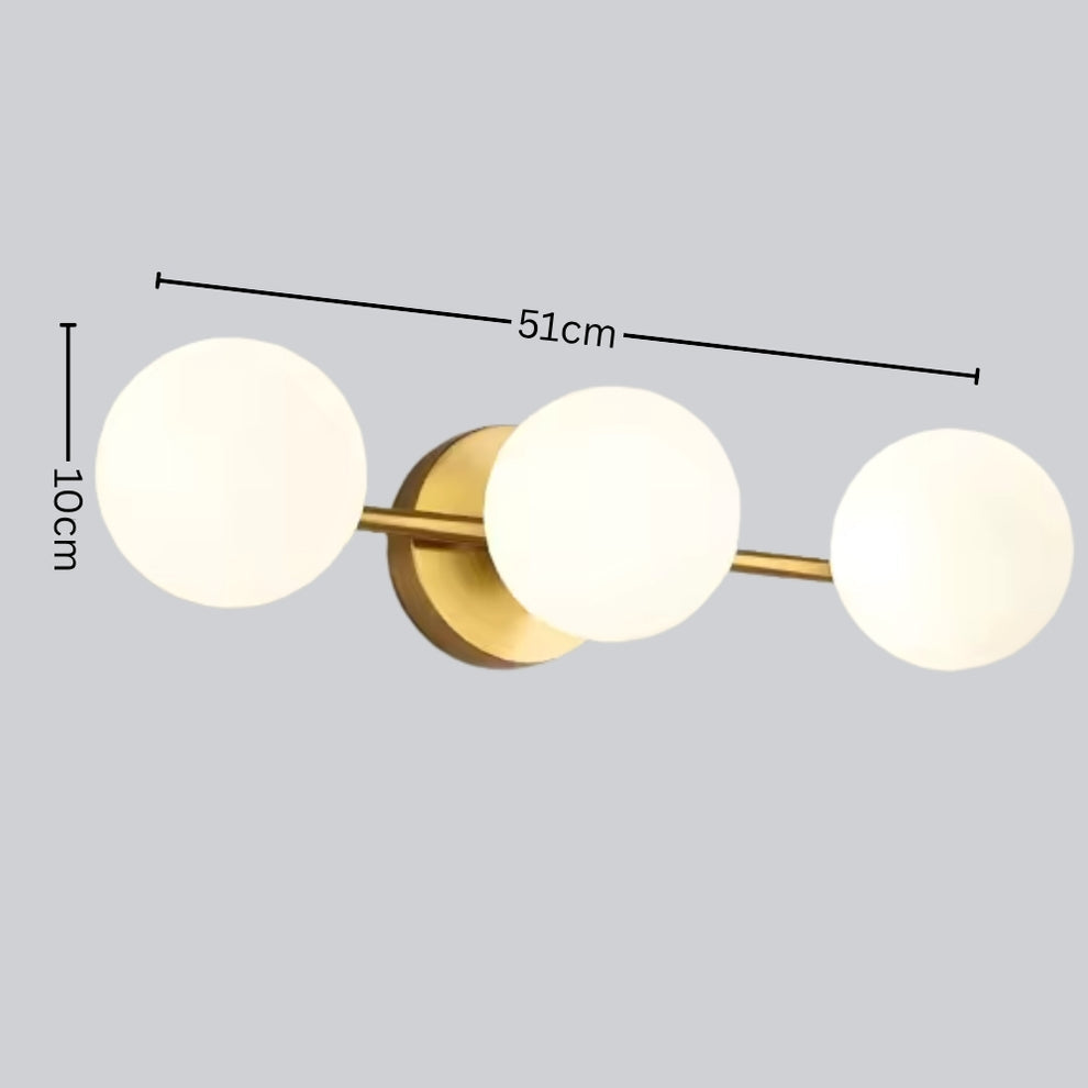 Triple Globe Glass Wall Light