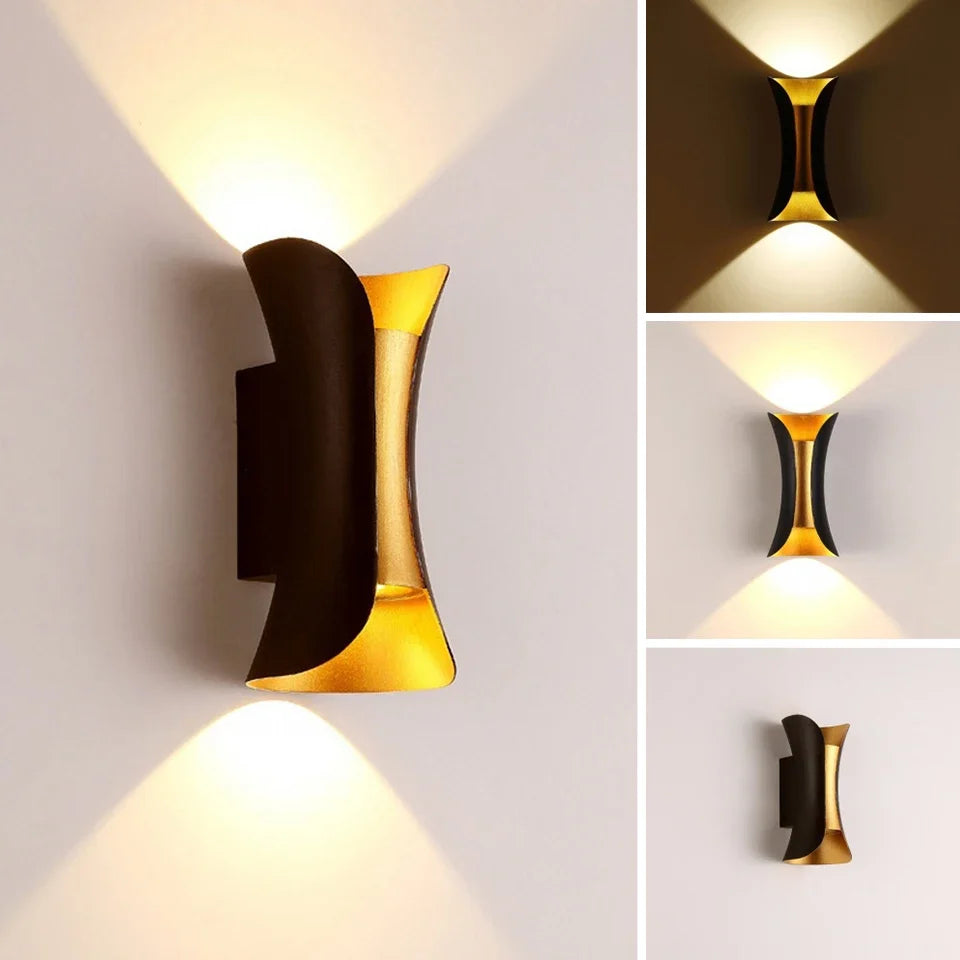 Black and Gold Up Down Wall Light