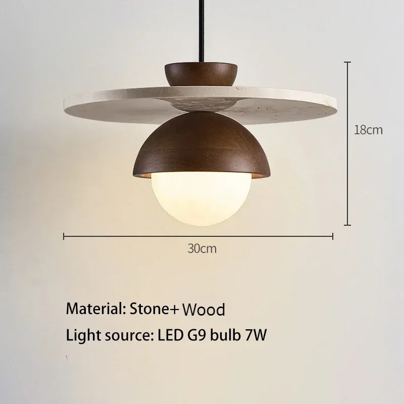Denmark Walnut and Stone Pendant
