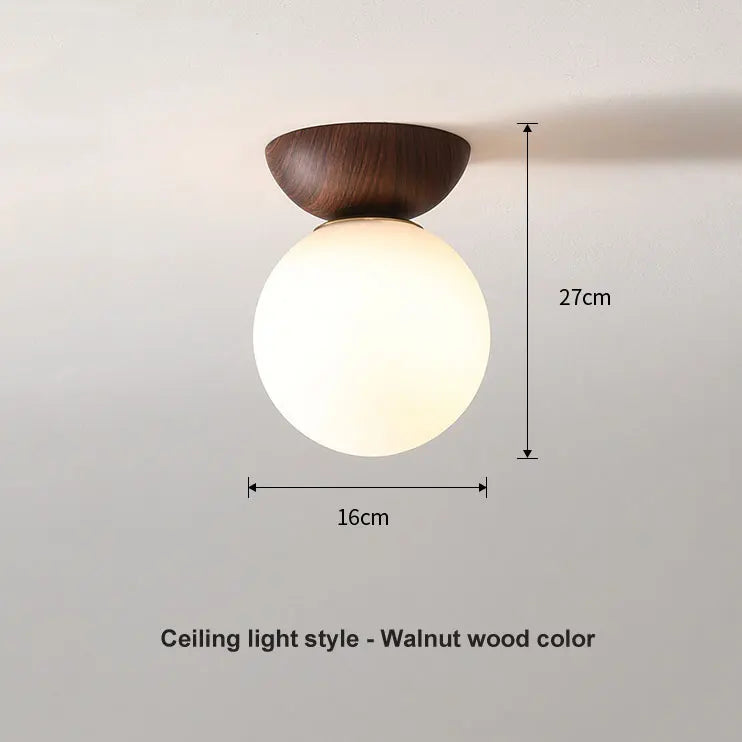 Opal Glass Ball Wood Light