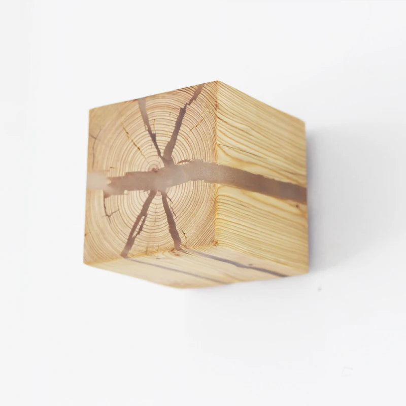 WoodAura Carved Wood Resin Light