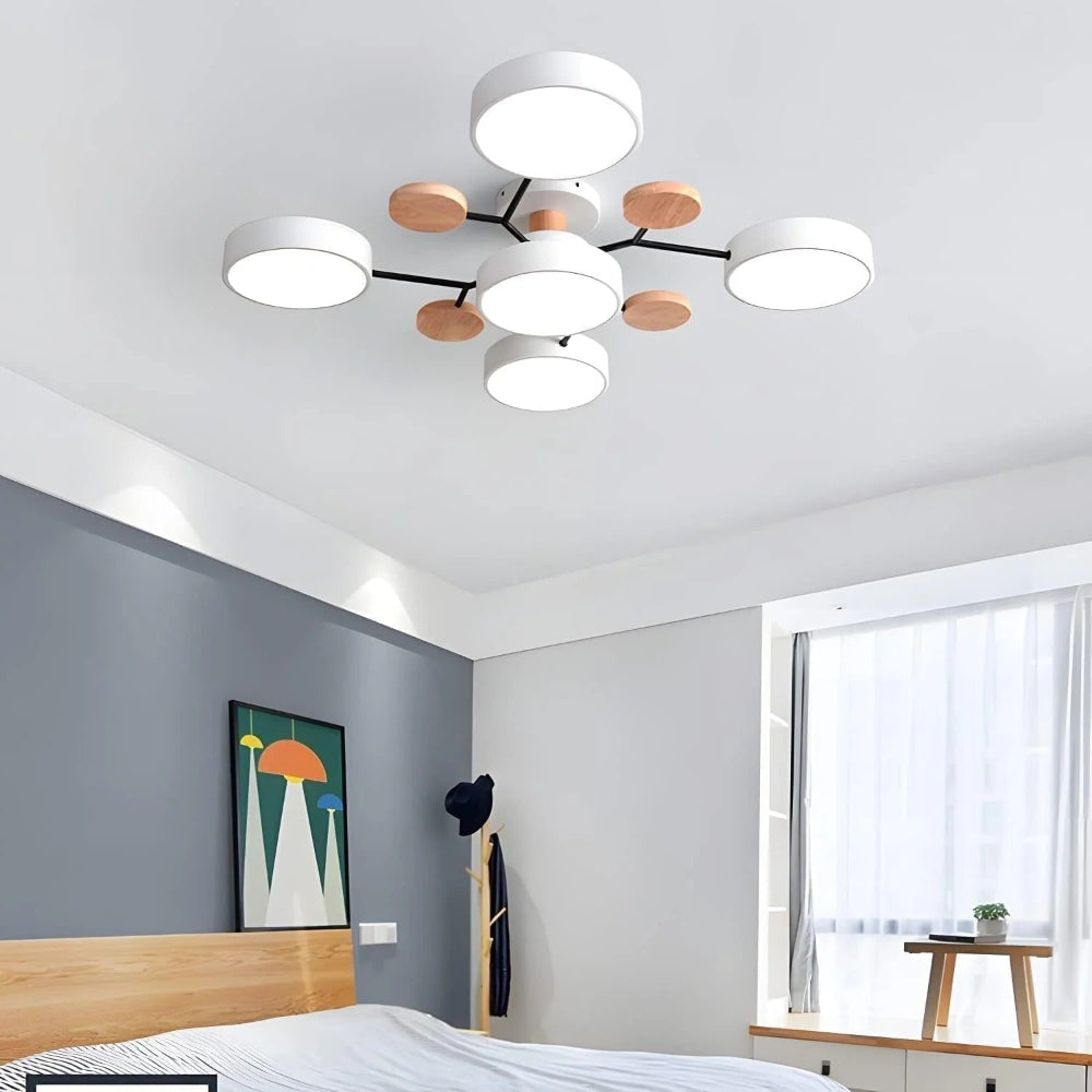 LED Semi-Flush Ring Chandelier