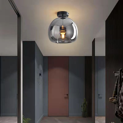 Glass Ball Semi Flush Ceiling Light