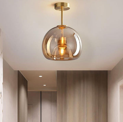 Glass Ball Semi Flush Ceiling Light