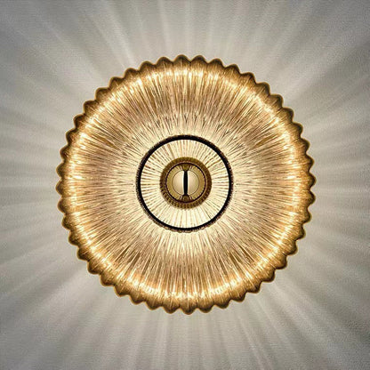 Vintage Ribbed Glass Wall Sconce
