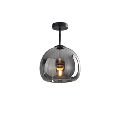 Glass Ball Semi Flush Ceiling Light