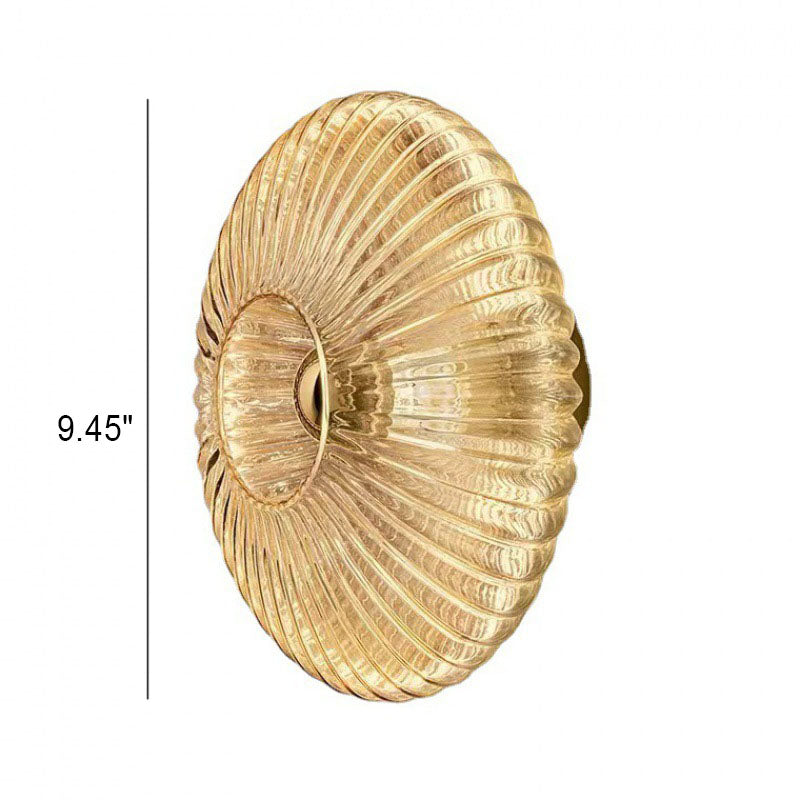 Vintage Ribbed Glass Wall Sconce