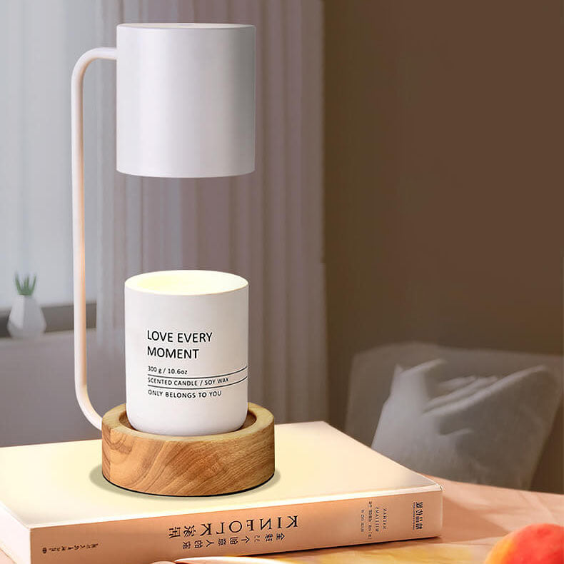 Japanese Wood and Metal Table Lamp