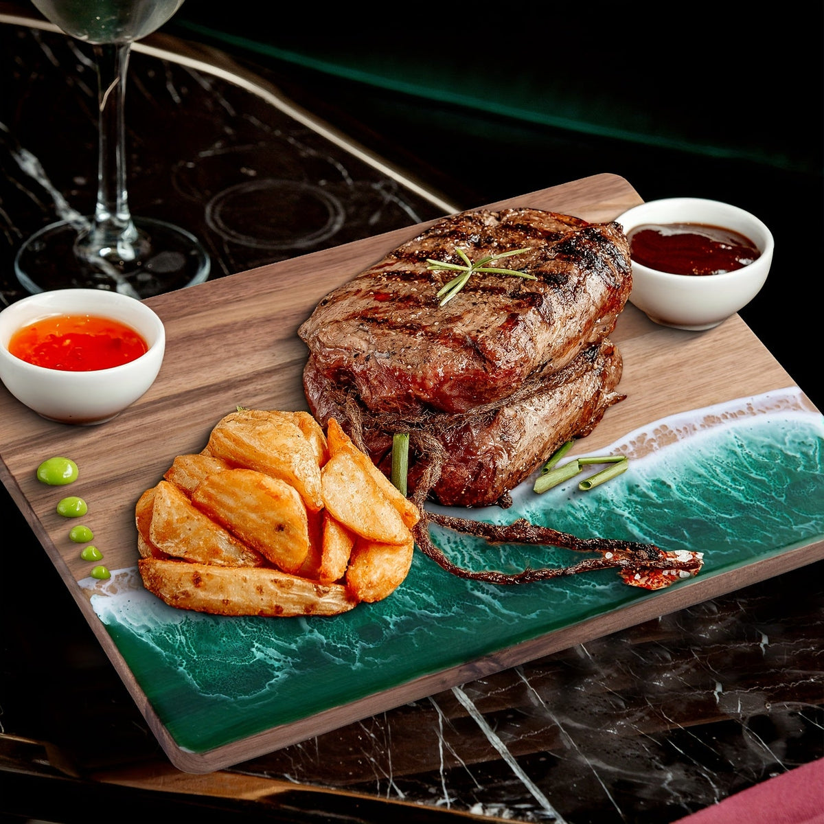 Wave Resin Acacia Serving Board