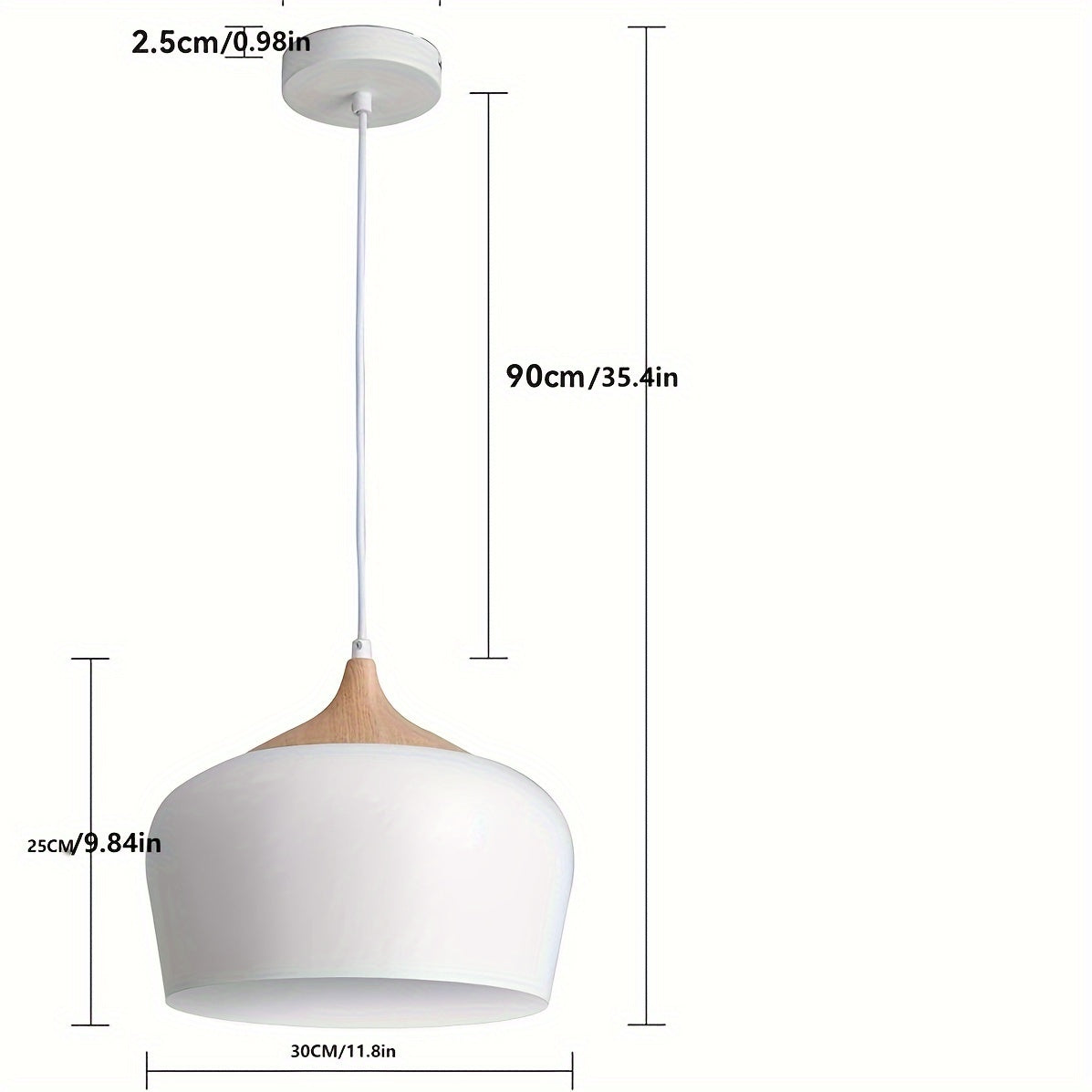 Scandinavian Iron and Wood Pendant