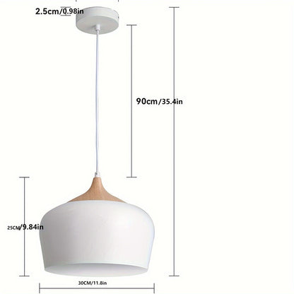Scandinavian Iron and Wood Pendant