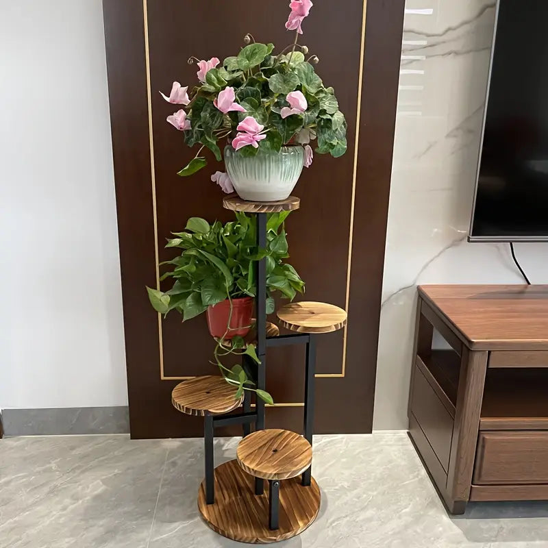 Verdura 6-Tier Wooden Plant Stand