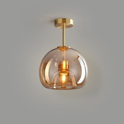 Glass Ball Semi Flush Ceiling Light