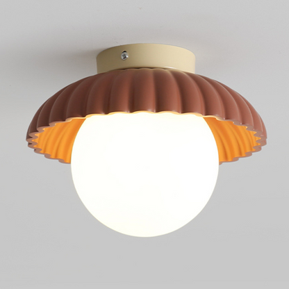 Iron and Glass Ceiling Light