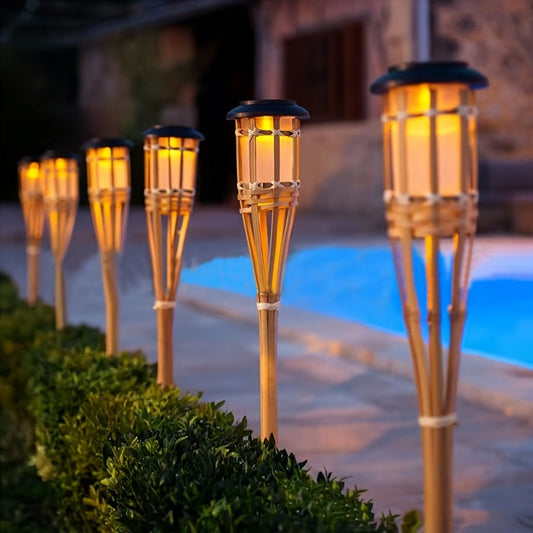 Solar Bamboo Flame Lights 2 Pack