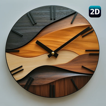 Artistic Faux Wood Wall Clock