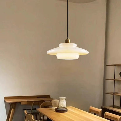 White Glass Dome Pendant Light
