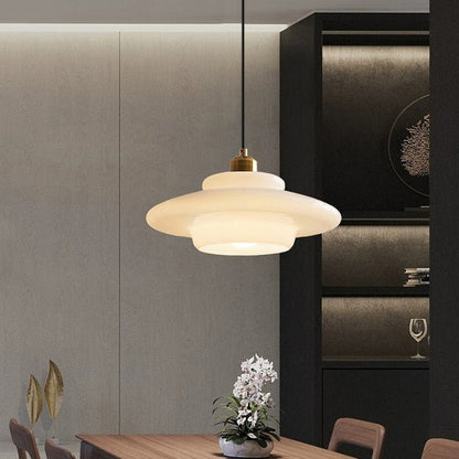 White Glass Dome Pendant Light