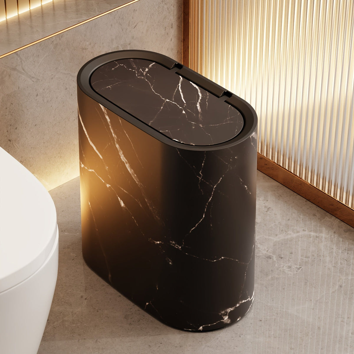 Marble Effect Bin with Lid