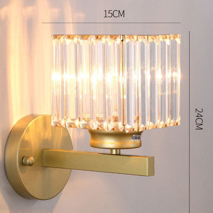 Crystal Glass and Iron Sconce
