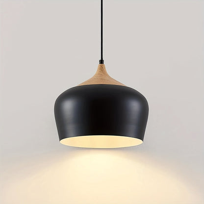Scandinavian Iron and Wood Pendant