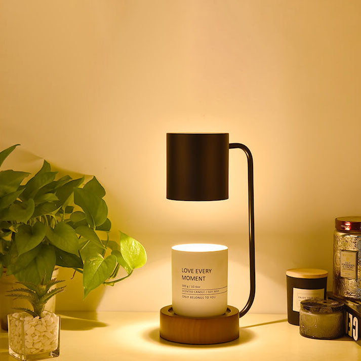 Japanese Wood and Metal Table Lamp