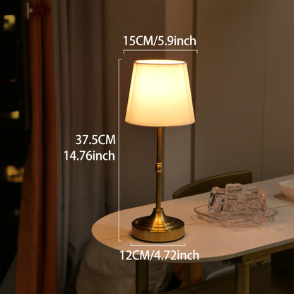 Cordless Brushed Metal Table Lamp