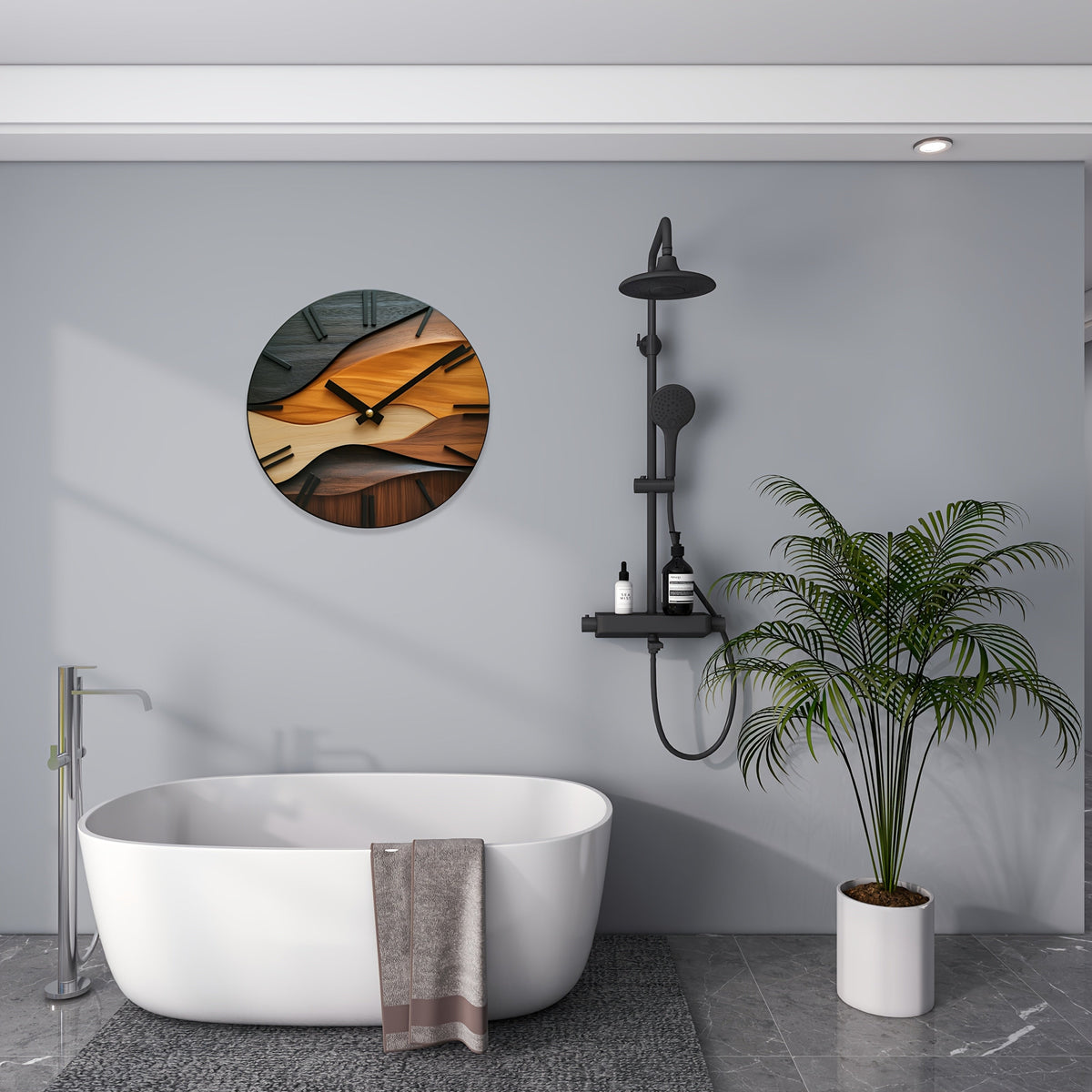 Artistic Faux Wood Wall Clock