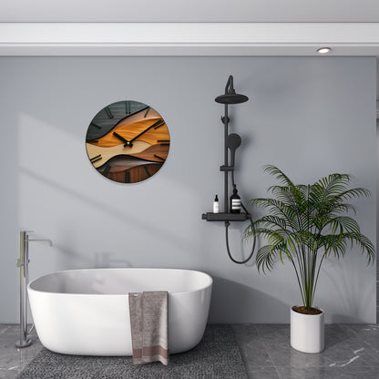 Artistic Faux Wood Wall Clock