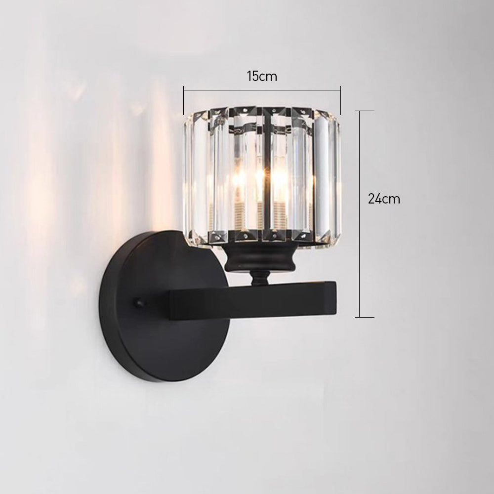 Crystal Glass and Iron Sconce