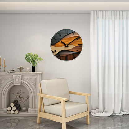 Artistic Faux Wood Wall Clock
