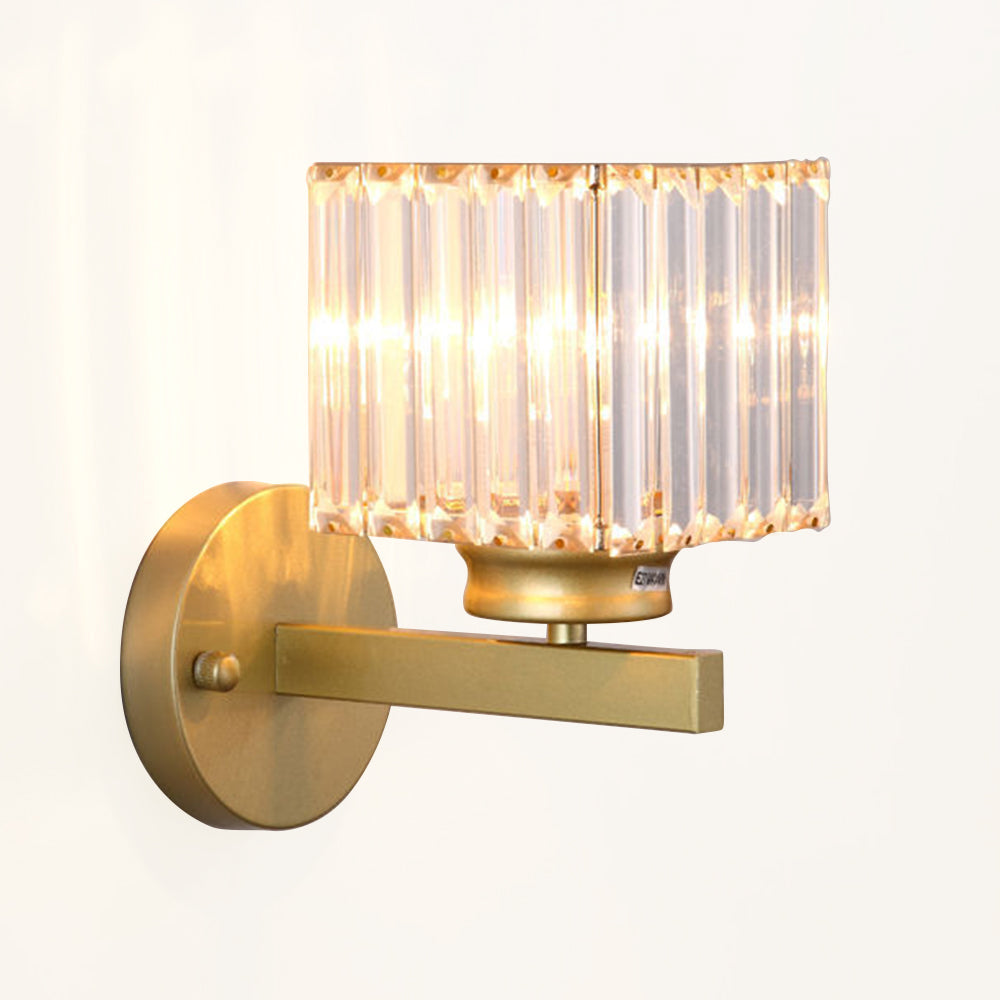 Crystal Glass and Iron Sconce