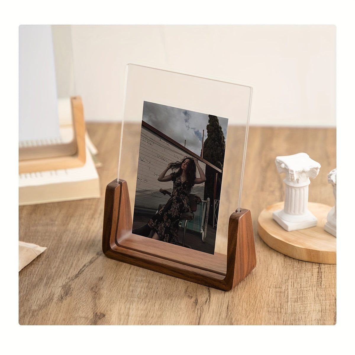 U-Shaped Acrylic and Wood Frame