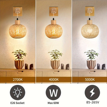 Rustic Rattan and Wood Sconce