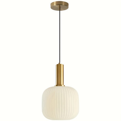 Striped Glass Brass Pendant