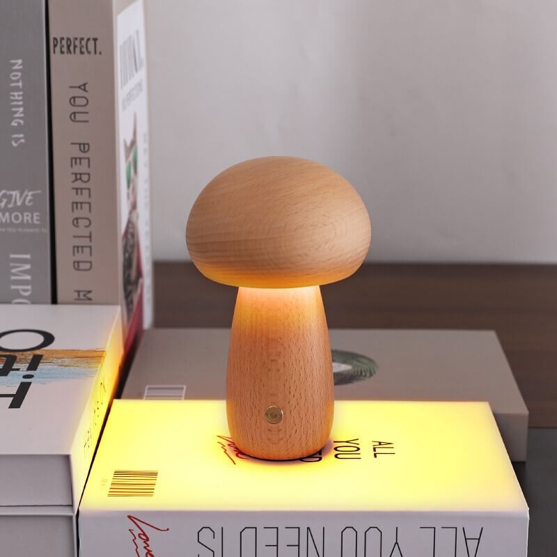 Portobello Wooden Mushroom Lamp