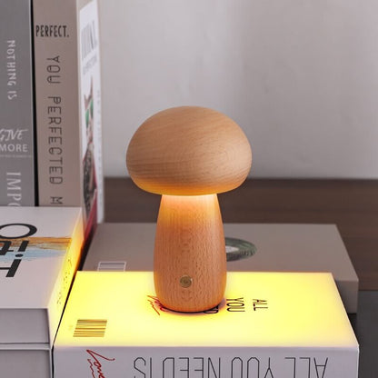 Portobello Wooden Mushroom Lamp
