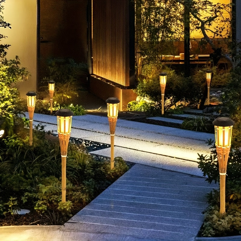 Solar Bamboo Flame Lights 2 Pack