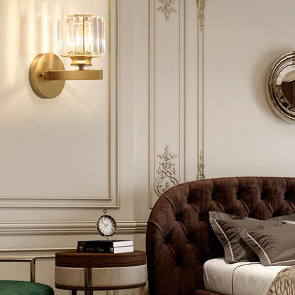 Crystal Glass and Iron Sconce