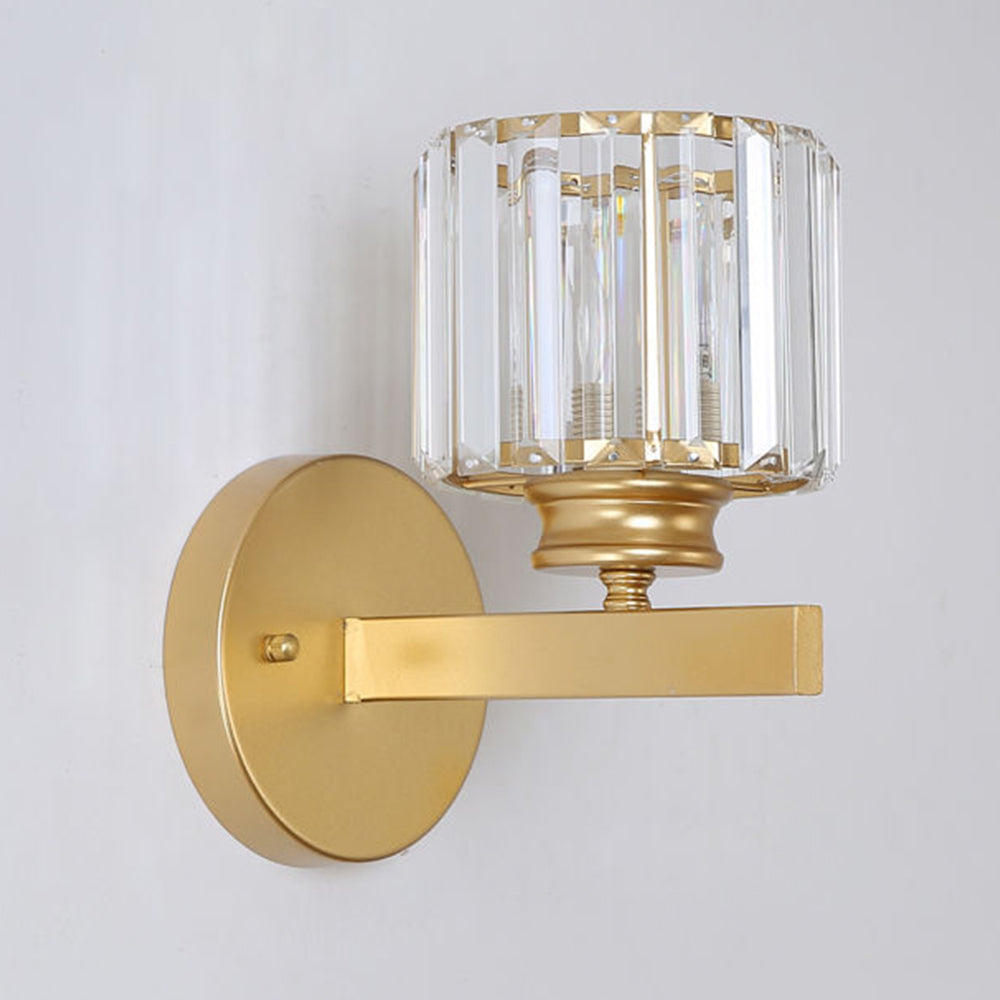 Crystal Glass and Iron Sconce