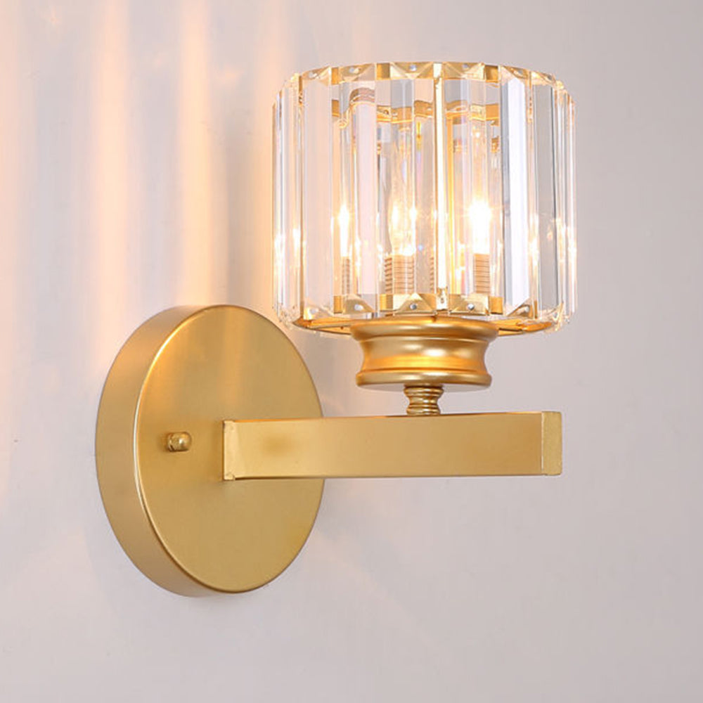 Crystal Glass and Iron Sconce