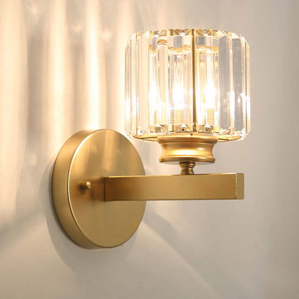 Crystal Glass and Iron Sconce