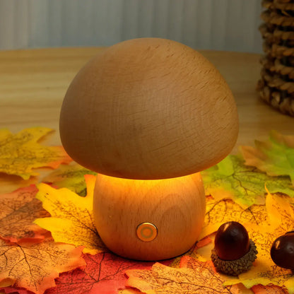 Portobello Wooden Mushroom Lamp