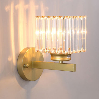 Crystal Glass and Iron Sconce