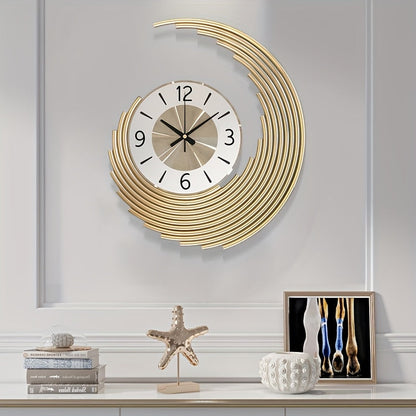 3D Metal Crescent Wall Clock