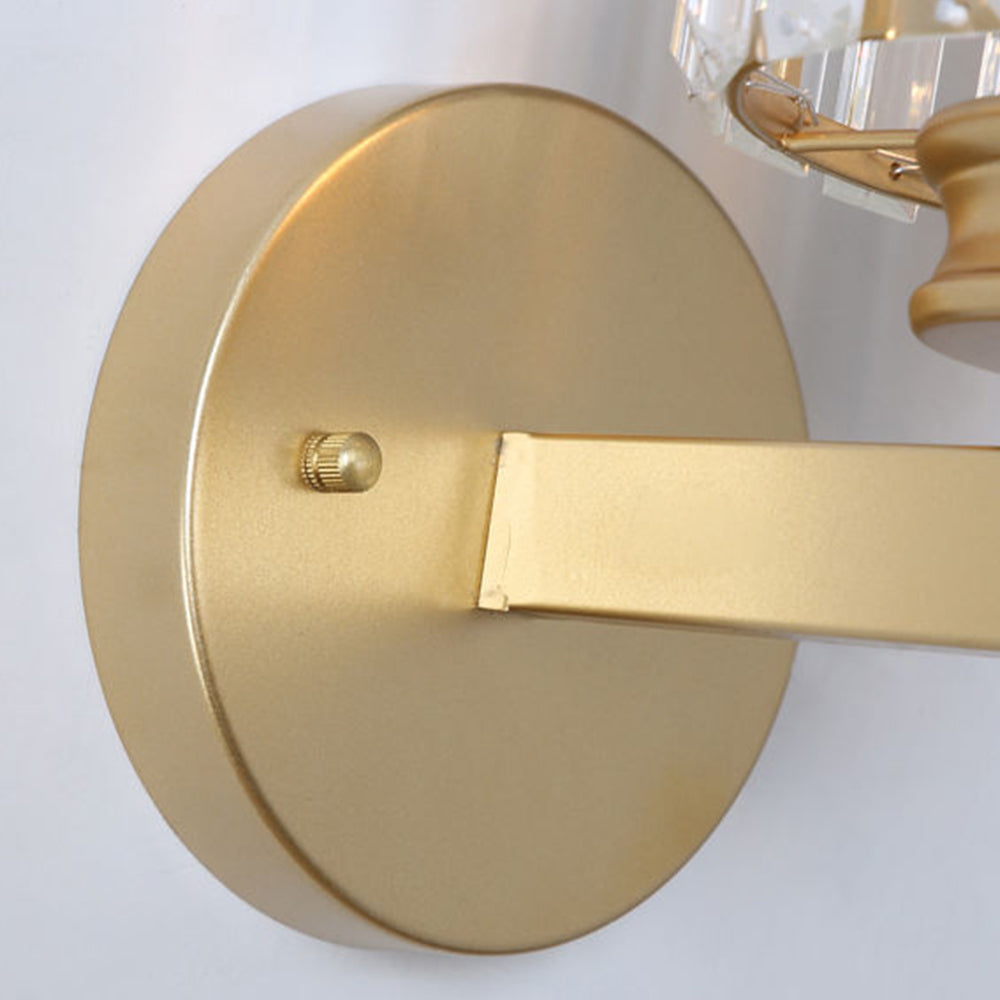Crystal Glass and Iron Sconce