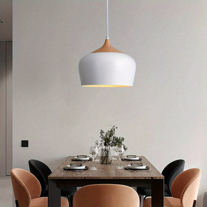 Scandinavian Iron and Wood Pendant