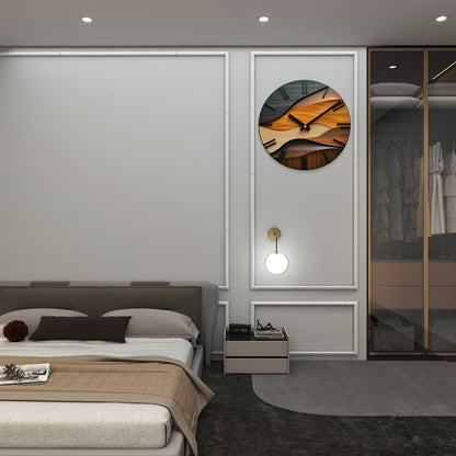 Artistic Faux Wood Wall Clock